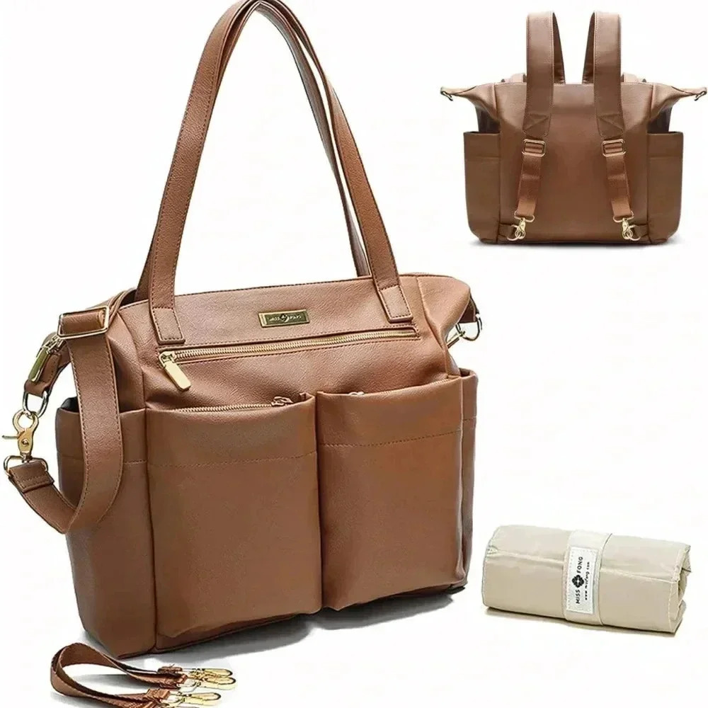 Diaper Bag Tote By miss fong Baby Bag Leather Diaper Bag - Picture 5 of 6